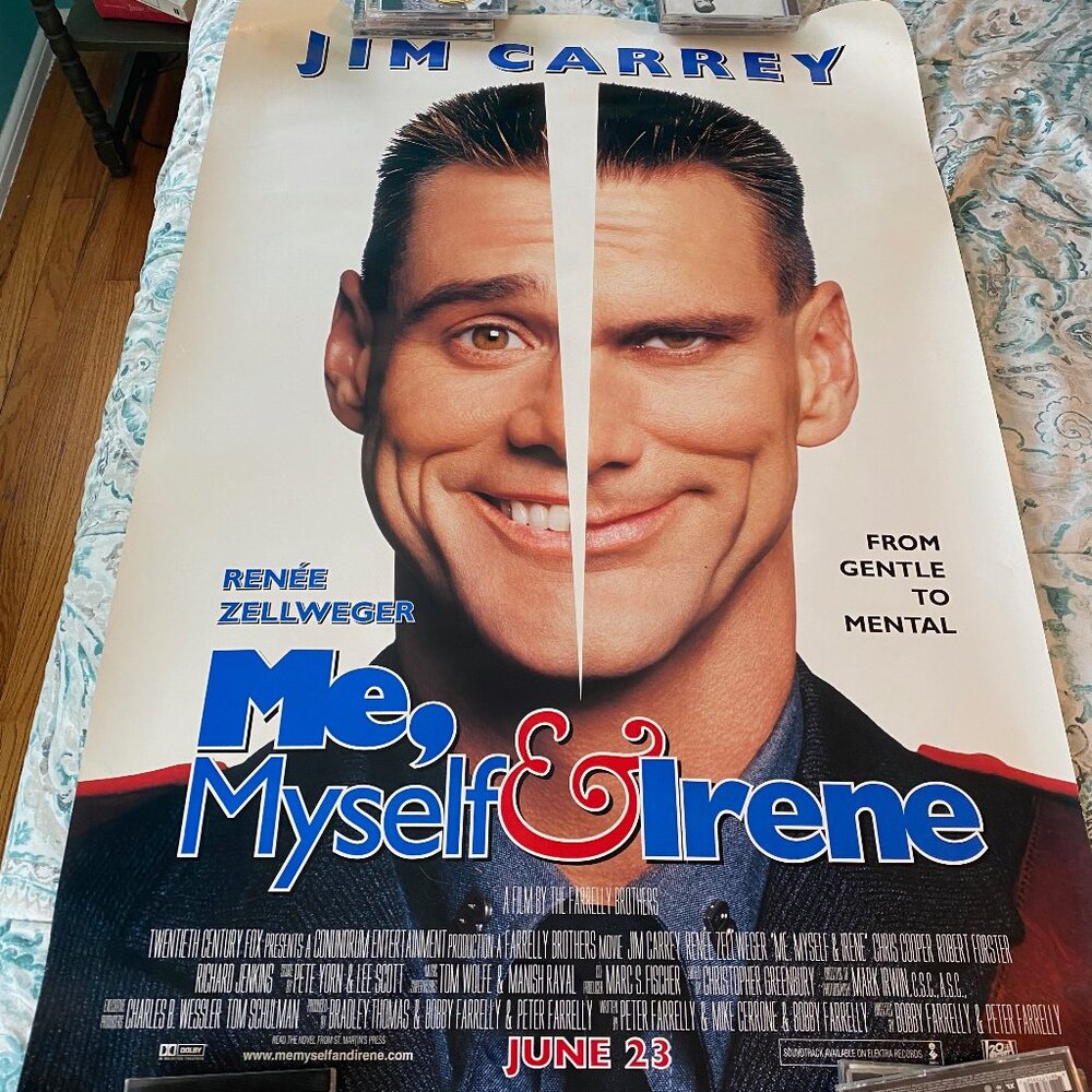 ME Myself and Irene Original Jim Carrey Movie poster DS 27x40